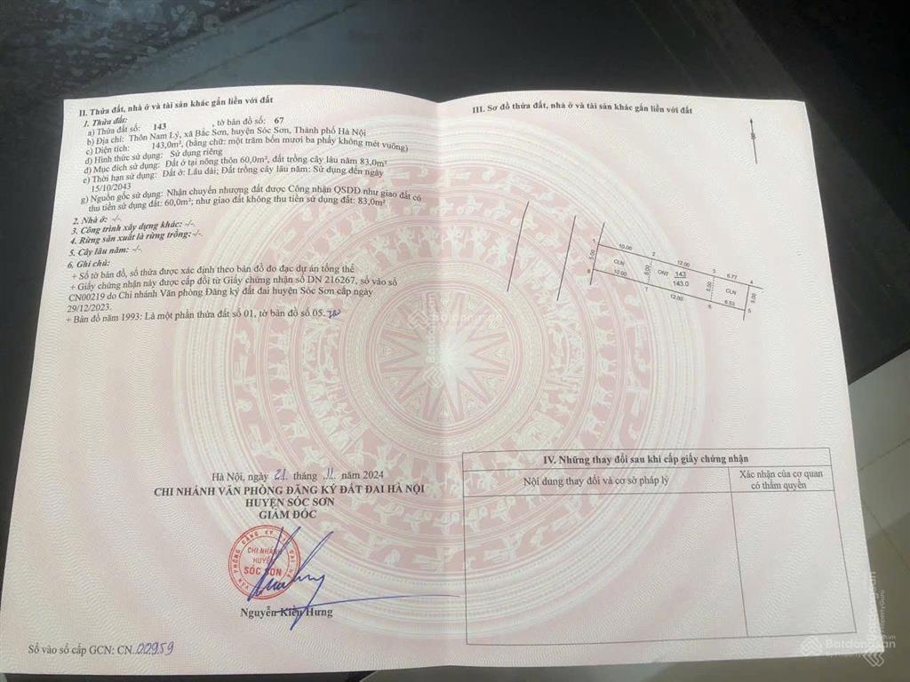 Bán mảnh đất mặt trục chính bắc sơn gần khu tđc tiềm năng đầu tư tăng giá