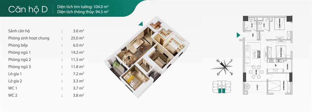 Bán căn 3pn full nội thất chung cư northern diamond long biên giá 7,5 tỷ
