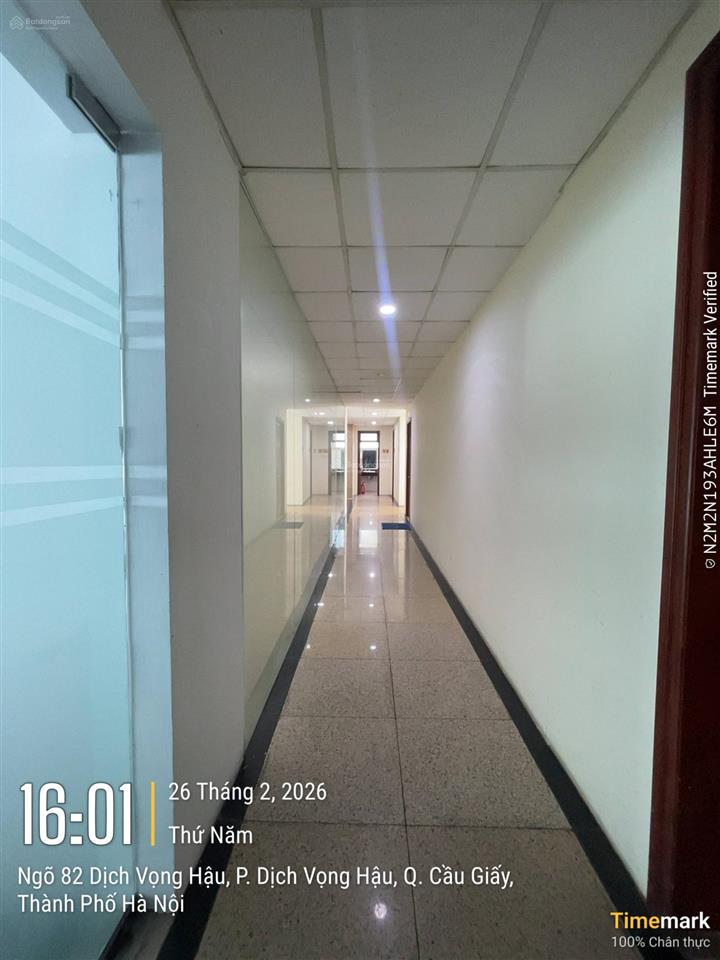 Bql cho thuê tòa văn phòng hoàng ngọc building số 4/82 dịch vọng hậu. dt 130m2giá thuê 260k/m2/th
