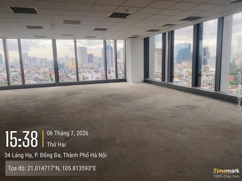 Cho thuê văn phòng hạng a, tòa nhà vinaconex số 34 láng hạ. dt 620m² có cắt nhỏ từ 80m2
