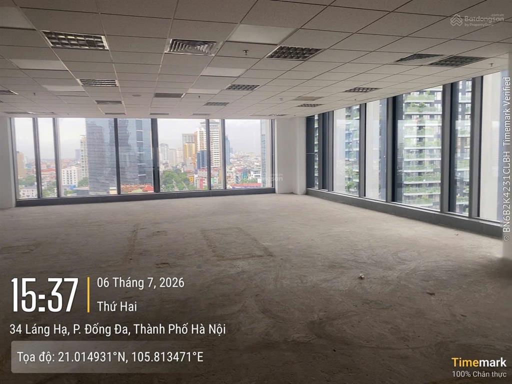 Cho thuê văn phòng hạng a, tòa nhà vinaconex số 34 láng hạ. dt 620m² có cắt nhỏ từ 80m2