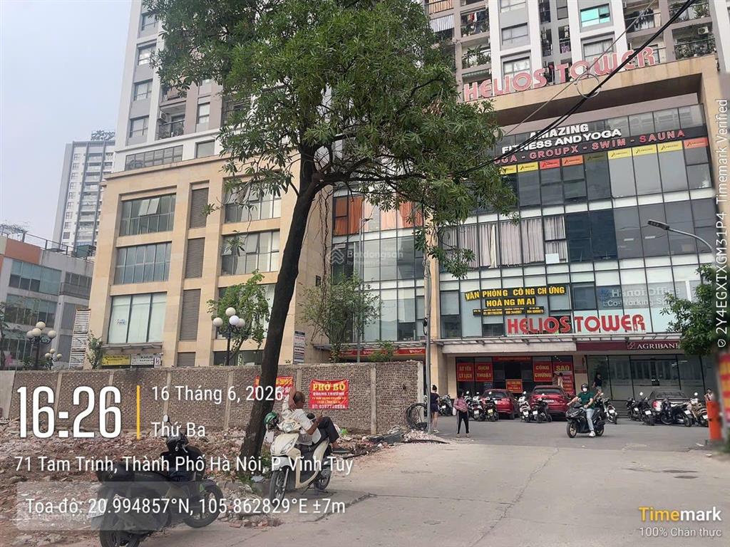 Văn phòng cho thuê 300m2 tòa helios tower 75 tam trinh. dt 300m2, giá thuê 200 nghìn/m2/th