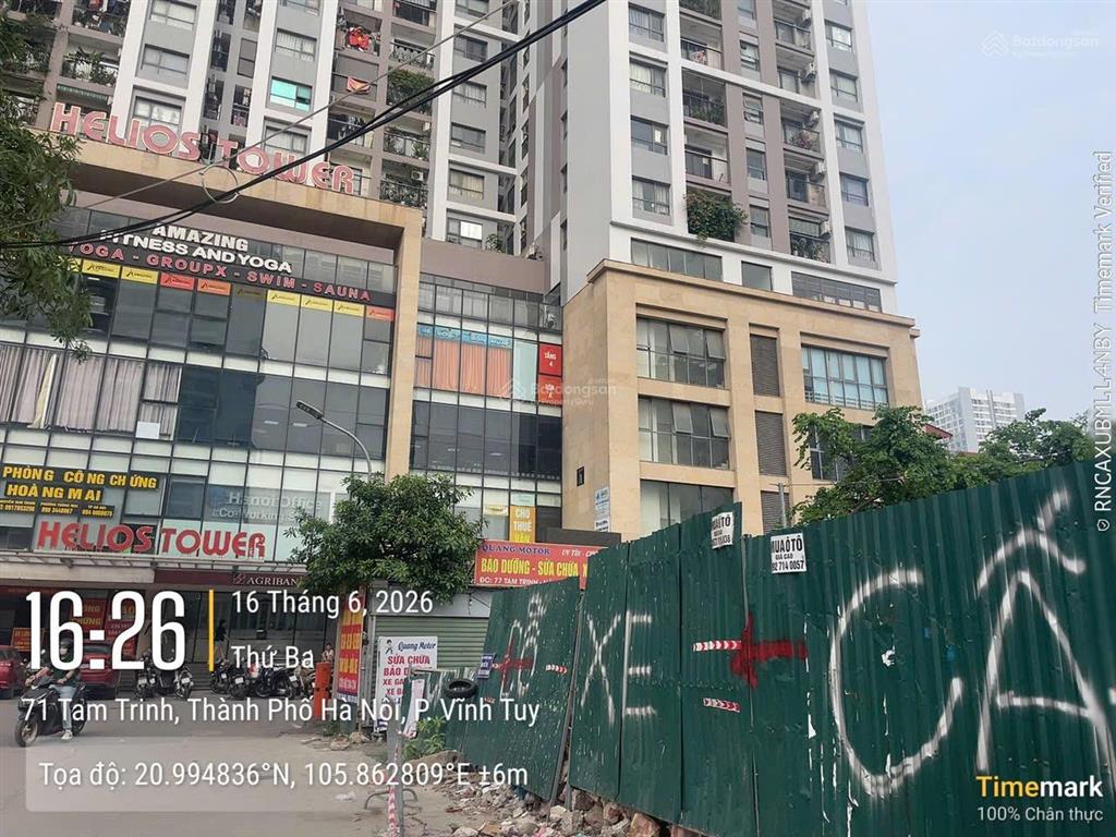 Văn phòng cho thuê 300m2 tòa helios tower 75 tam trinh. dt 300m2, giá thuê 200 nghìn/m2/th