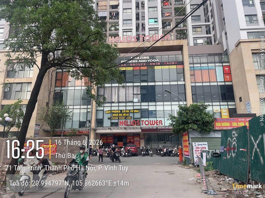 Văn phòng cho thuê 300m2 tòa helios tower 75 tam trinh. dt 300m2, giá thuê 200 nghìn/m2/th