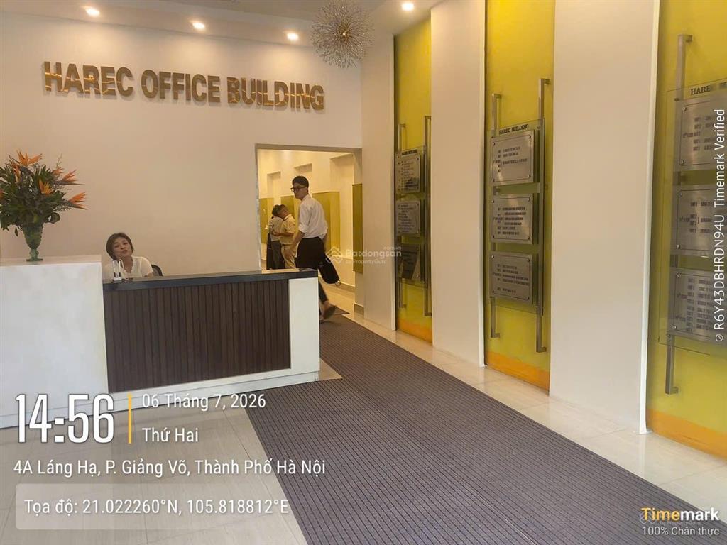 Bql cho thuê văn phòng toà nhà harec building số 4 láng hạ. dt 500m2 có cắt nhỏ từ 100m2