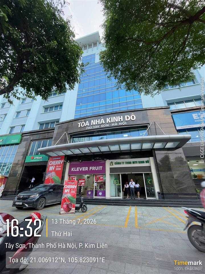 Văn phòng 300m tại toà nhà kinh đô 292 tây sơn cho thuê sẵn nội thất. giá thuê 190k/m2