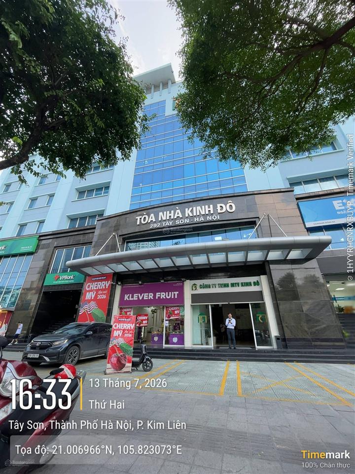 Văn phòng 300m tại toà nhà kinh đô 292 tây sơn cho thuê sẵn nội thất. giá thuê 190k/m2
