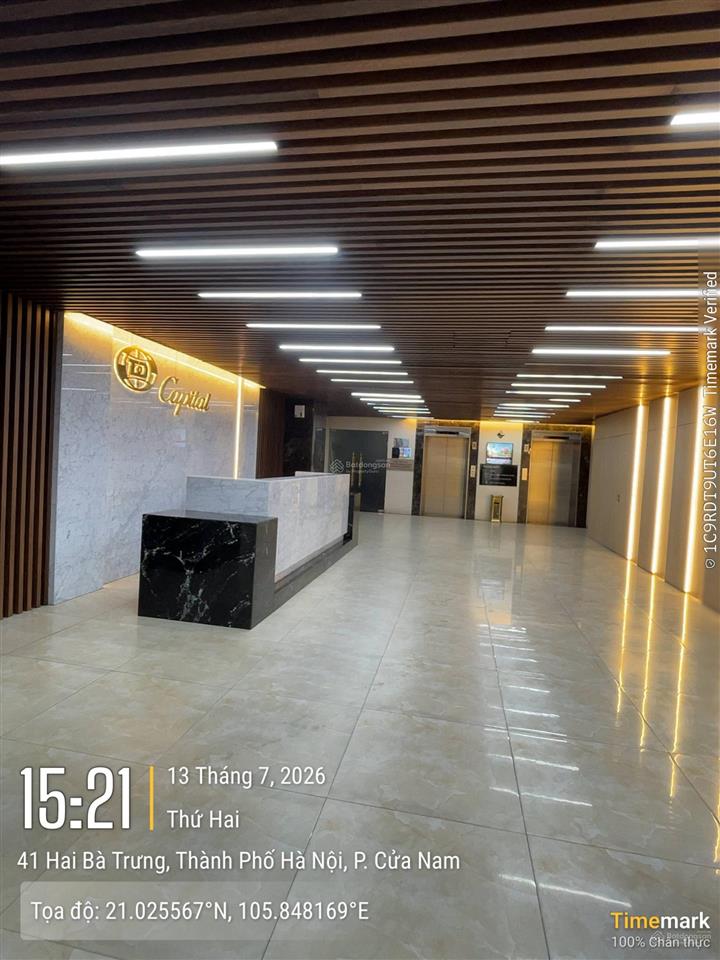 Văn phòng hạng b tòa capital building 41 hai bà trưng cho thuê. diện tích 80m2  giá thuê 490k/m2