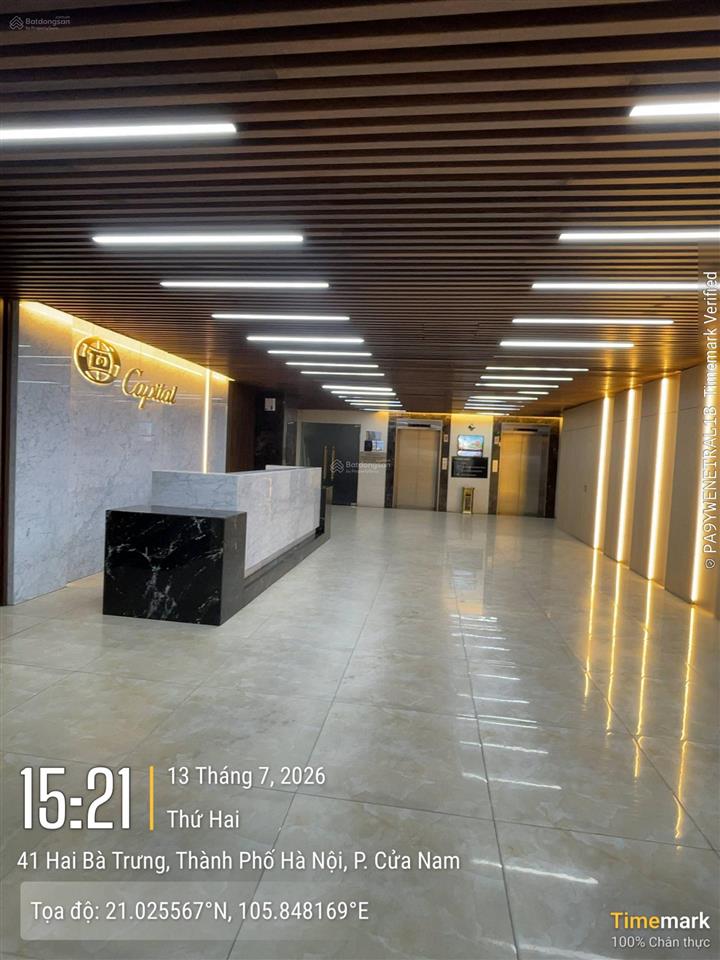 Văn phòng hạng b tòa capital building 41 hai bà trưng cho thuê. diện tích 80m2  giá thuê 490k/m2