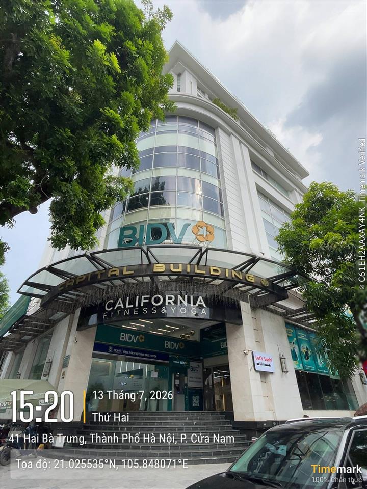 Văn phòng hạng b tòa capital building 41 hai bà trưng cho thuê. diện tích 80m2  giá thuê 490k/m2