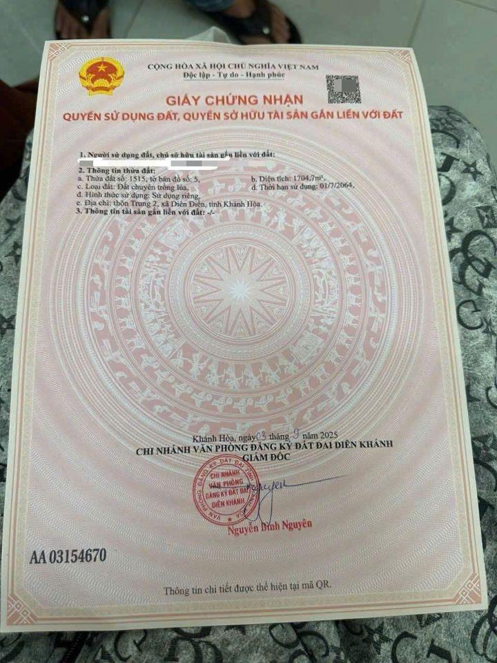 Bán ruộng Diên Điền thôn Trung 2 sát bên Hương Lộ 5 và Am Chúa chỉ 95 triệu 1 Sào