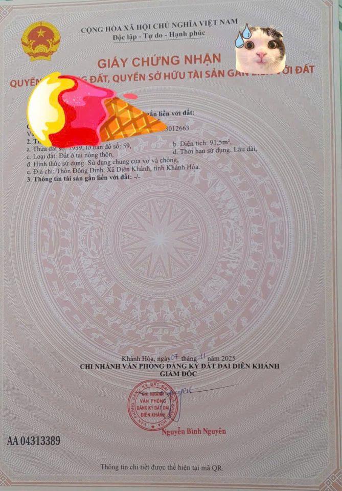 Bán đất Diên Toàn giá rẻ full thổ thôn Đông Dinh gần khu tái định cư