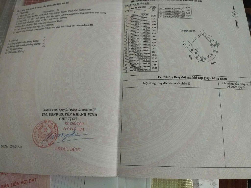 Bán đất Khánh Hiệp giá rẻ có thổ mặt đường K25 giáp suối gần Sông Chò phù hợp làm nhà vườn