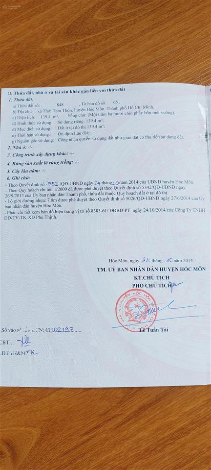 Chính chủ bán đất lô góc đẹp đường trịnh thị miếng, ấp tam đông 1, xã thới tam thôn, hóc môn