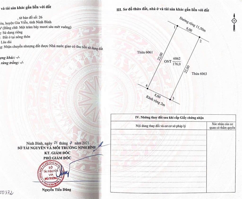 Bán đất sát ubnd xã gia hoà cũ, 180m2 giá 1ty 950 triệu