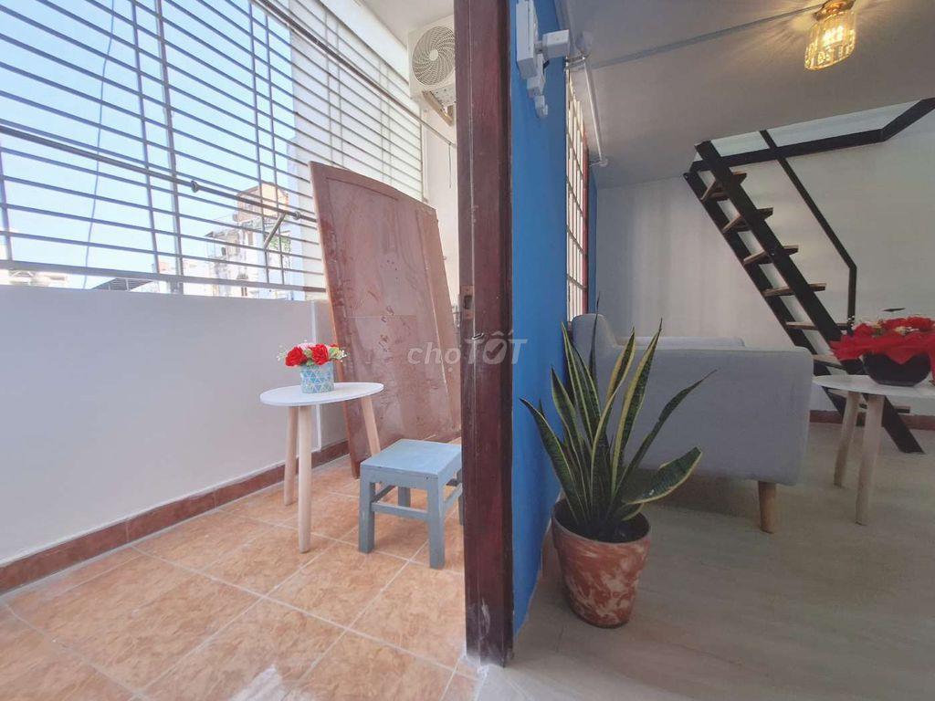 cho thuê phòng gác Duplex 35m2 6.0tr full nội thất thất CMT8 Tân Bình 