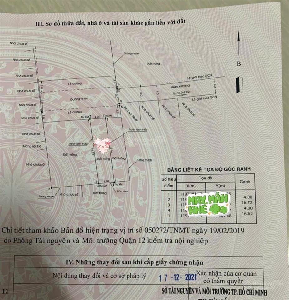 Bán nhà riêng tại đông hưng thuận 2, giá hời chỉ 4,399 tỷ, 67m², 2pn, 1wc