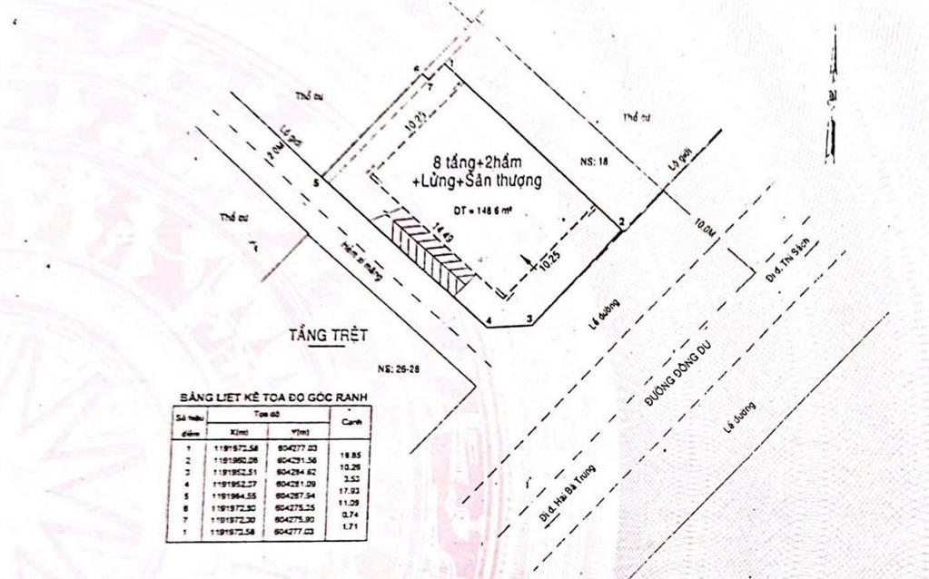 Bán tòa nhà góc 2 mt đông du p.bến nghé q1, dt 13x19m cn 258m2 kc 2 hầm 8 tầng giá 360 tỷ
