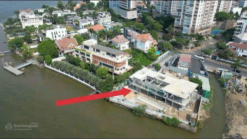 Bán nhà mt sông sg  nguyễn văn hưởng p. thảo điền, dt 44x30m cn 1.018m2 kc 4 tầng giá 280 tỷ