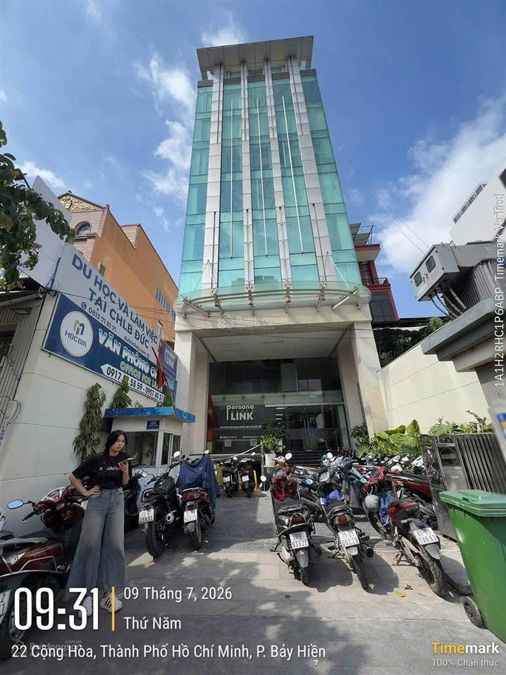 Building văn phòng 123 cộng hòa  tân bình  dt 9,5x32m  2 hầm 11 tầng  tn 400tr/th  giá 169 tỷ