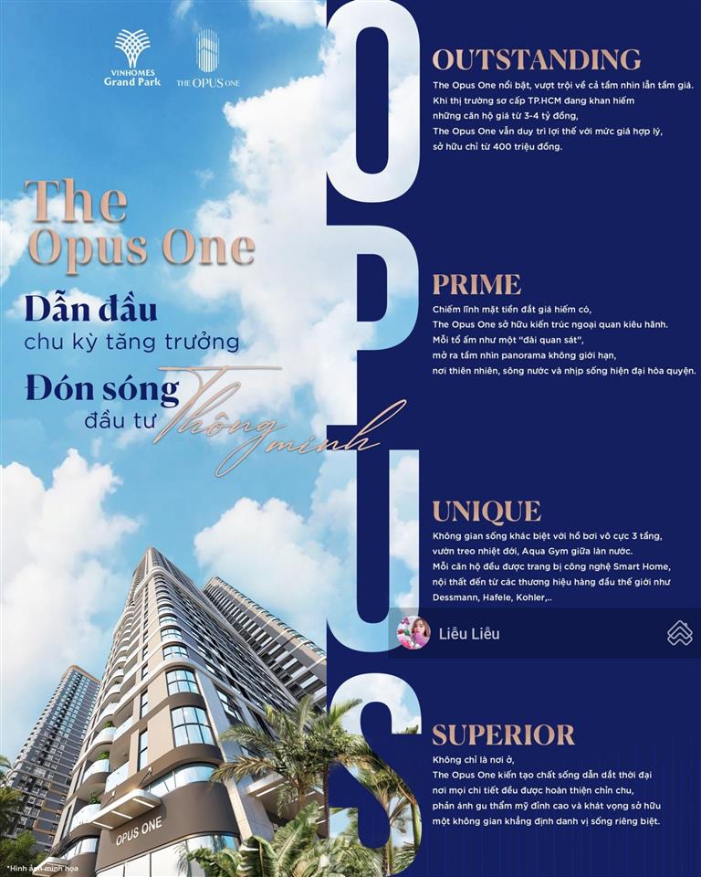 Biến giấc mơ độc lập thành hiện thực  căn hộ 1pn+1 the opus one  ck 901tr  tt 390tr kí ngay hđmb
