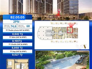Độc quyền ch 2pn2wc 74,6m2 chỉ 8,19tỷ view đẹp giá tốt tại masteri cosmo central  the global city