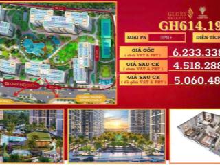 Chiết khấu 1,715 tỷ ch 2pn+1 glory heights view hoa hậu, quảng trường, công viên, ban công đông nam