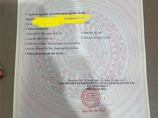 Bán đất chính chủ quang trung p10 gò vấp