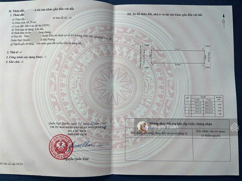 Spcc, lô áp góc vườn hoa đất tái định cư 83 vạn mỹ, ngô quyền (e439)  0917 696 ***