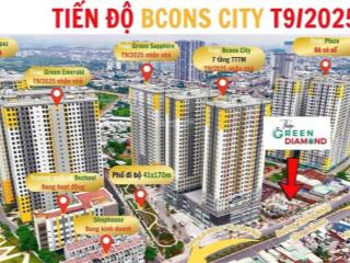 Bán căn góc bcons city 2pn 2wc 58m2 giá 2,65 tỷ chiết khấu 12% tặng nội thất 80 triệu