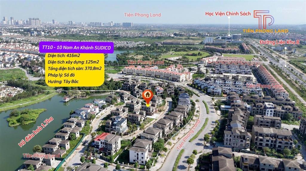 Bán gấp giá hời biệt thự nam an khánh 416m2, sổ đỏ, giá đầu tư chỉ 100tr/m2