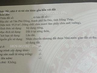 Bán đất thổ cư 96m2 KDC Tân Dương, Đồng Tháp. Sổ hồng, giá 960 triệu.