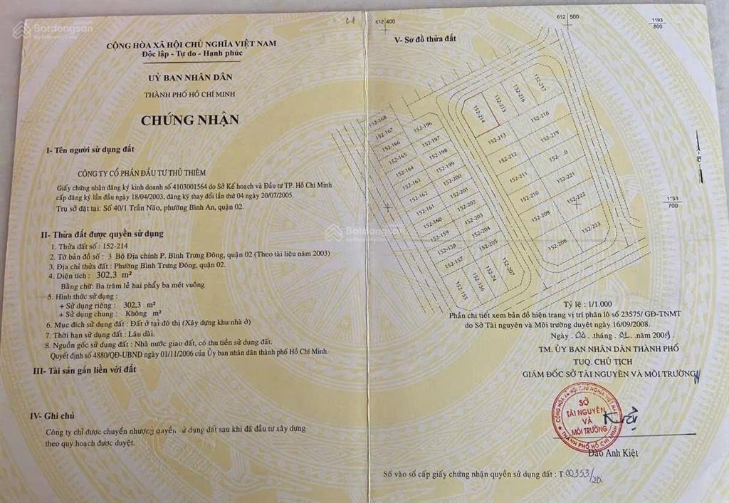 Lô góc 2 mặt tiền kdc đông thủ thiêm  cạnh lakeview city & global city