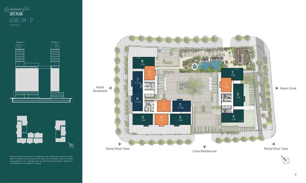 Căn 2 phòng ngủ  view hồ bơi & tháp 88 tầng  narra residences