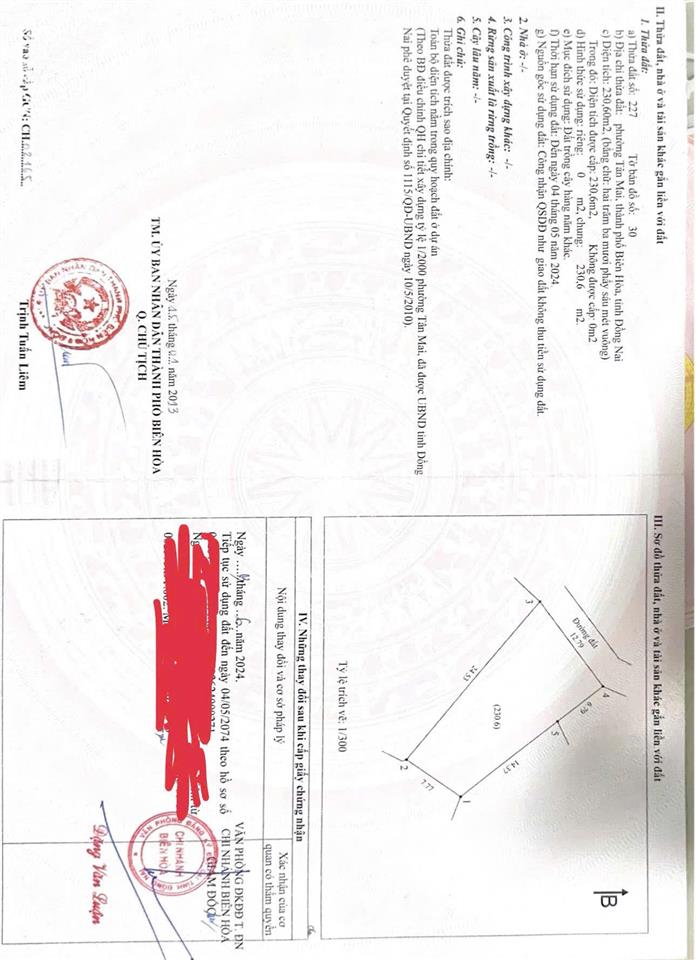 Bán đất sổ đỏ giá siêu hời tại gần ubnd phường tân mai (cũ), 2,3 tỷ, 230m2