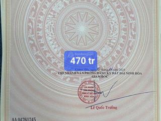 Bán lô tại ninh điền, ninh thọ. khánh hòa. giá chỉ 470 tr full thổ, sổ hồng trao ta