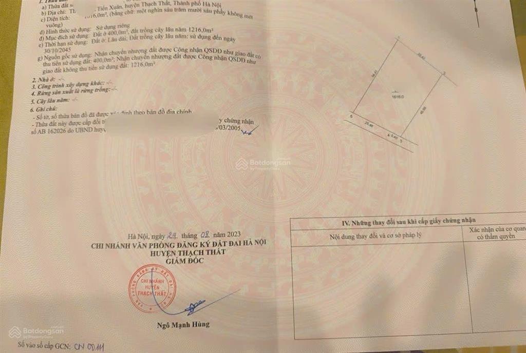 Giá lợn hơi chỉ trên 5tr m2 đất tại hòa lạc. tiến xuân thuộc khu hl4