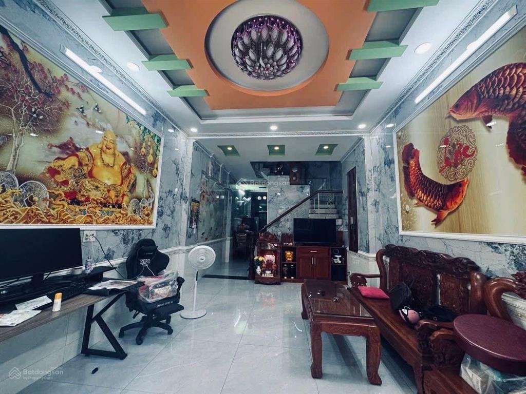 Hẻm ô tô thông 2 mặt trước sau rất thoáng  đường số 6, bình hưng hòa b, bình tân  64m² (4x16)