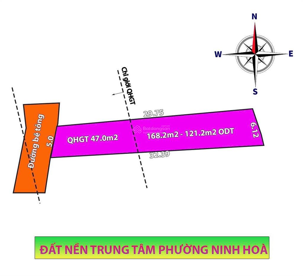 Bán đất trung tâm ninh hiệp, p. ninh hoà chính chủ kẹt bán 168m2 gần vincom, hơn 1tỷ600