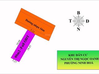Đất nền trung tâm p. ninh hoà khu dân cư phía sau đường nguyễn thị ngọc oanh full thổ cư 99m2