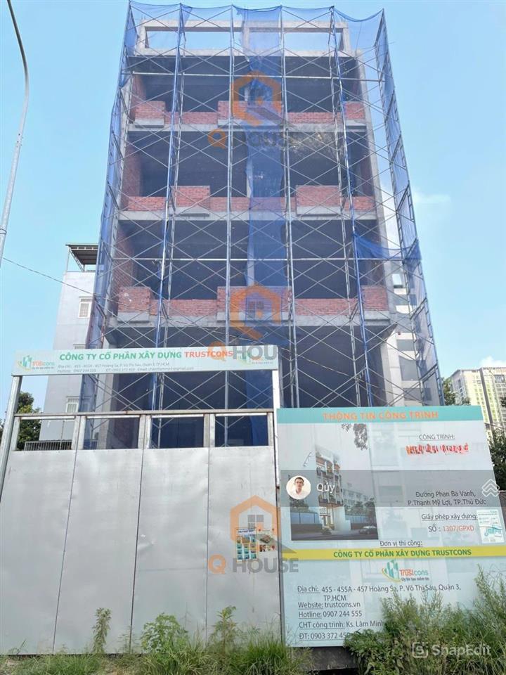 Tòa nhà mặt tiền phan bá vành p.thạnh mỹ lợi 8*20m, hầm, 5 tầng suốt, thang máy , 100 triệu/tháng