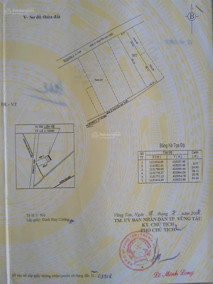 Bán đất vũng tàu 500m2 chính chủ, pháp lý đầy đủ