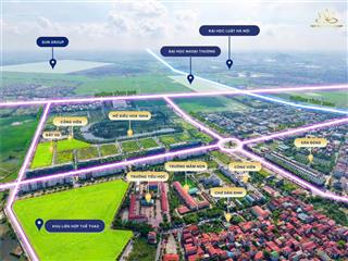 Bán đất dự án 100m2 có sổ cá nhân lâu dài, cạnh đại học luật và ngoại thương giá chưa đến 60tr/m2 a