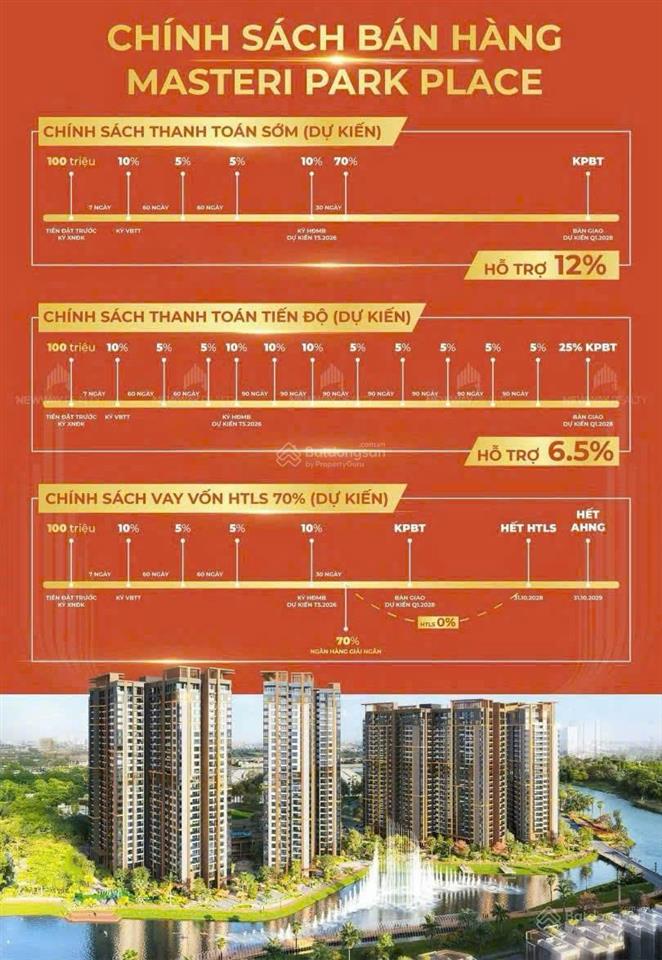 2pn masteri park place 77.5m2 view đẹp giá gốc, alo mr đồng