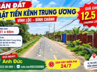 Bán Đất Mặt Tiền Giá Tốt Kênh Trung Ương DT 1930m2 Giá 12.5 Tỷ