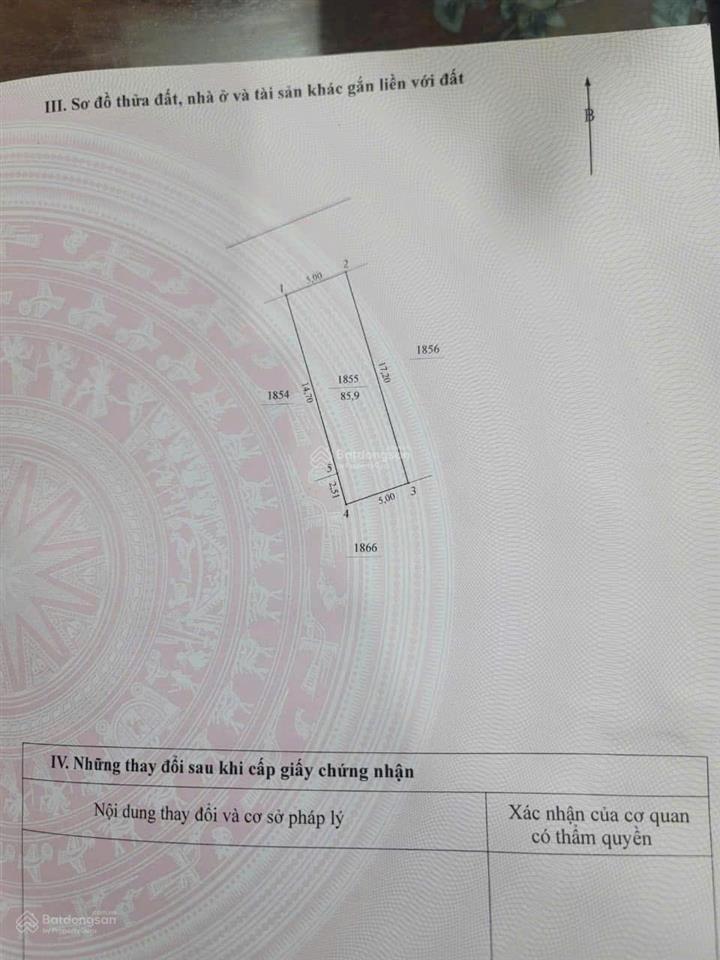 Bán đất đấu giá vũ ngoại, liên bạt, ứng hòa, 85.9m2, mt 5m, chỉ 30m ra đường 21b, giá 45tr/m2