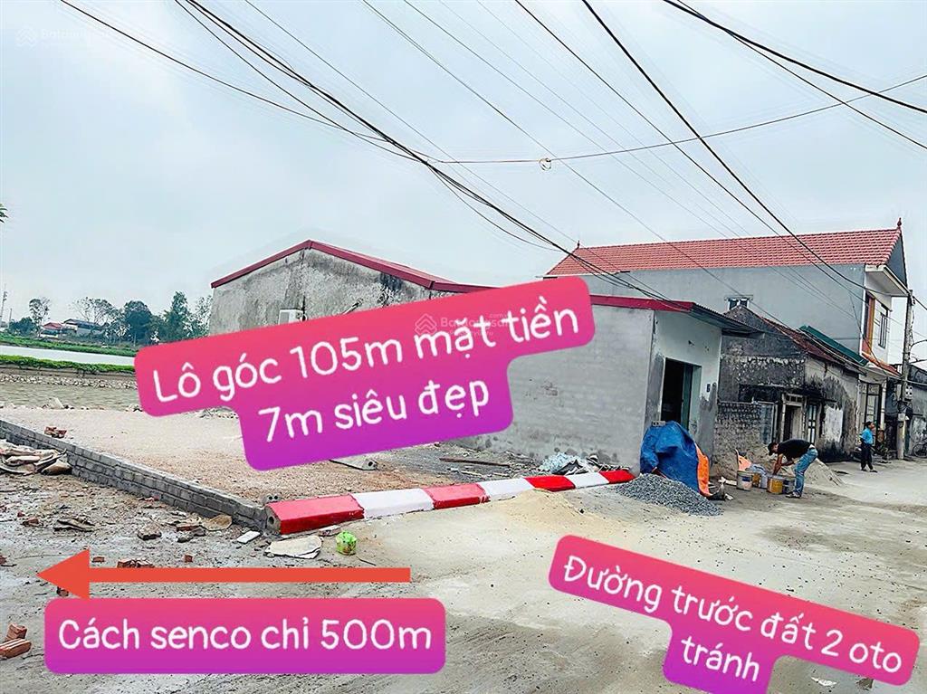 Bán 105m2 đất phúc quan, xã hòa lâm, ứng hòa, lô góc. mặt tiền 7m, ra đường hoàng quốc việt 100 m