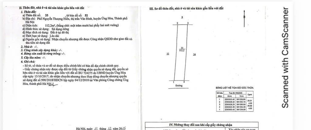 Bán đất 112m² nguyễn thượng hiền, vân đình, giá 3,85 tỷ