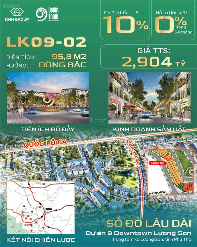 Bán liền kề 9 downtown lương sơn vị trí cực đẹp giá nhỉnh 2 tỷ