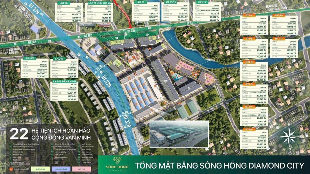 Bán gấp căn lk da sông hồng diamond city dtxd dt88m2 xây 5,5 tầng giá nhỉnh 8 tỷ gần kđt ecopack